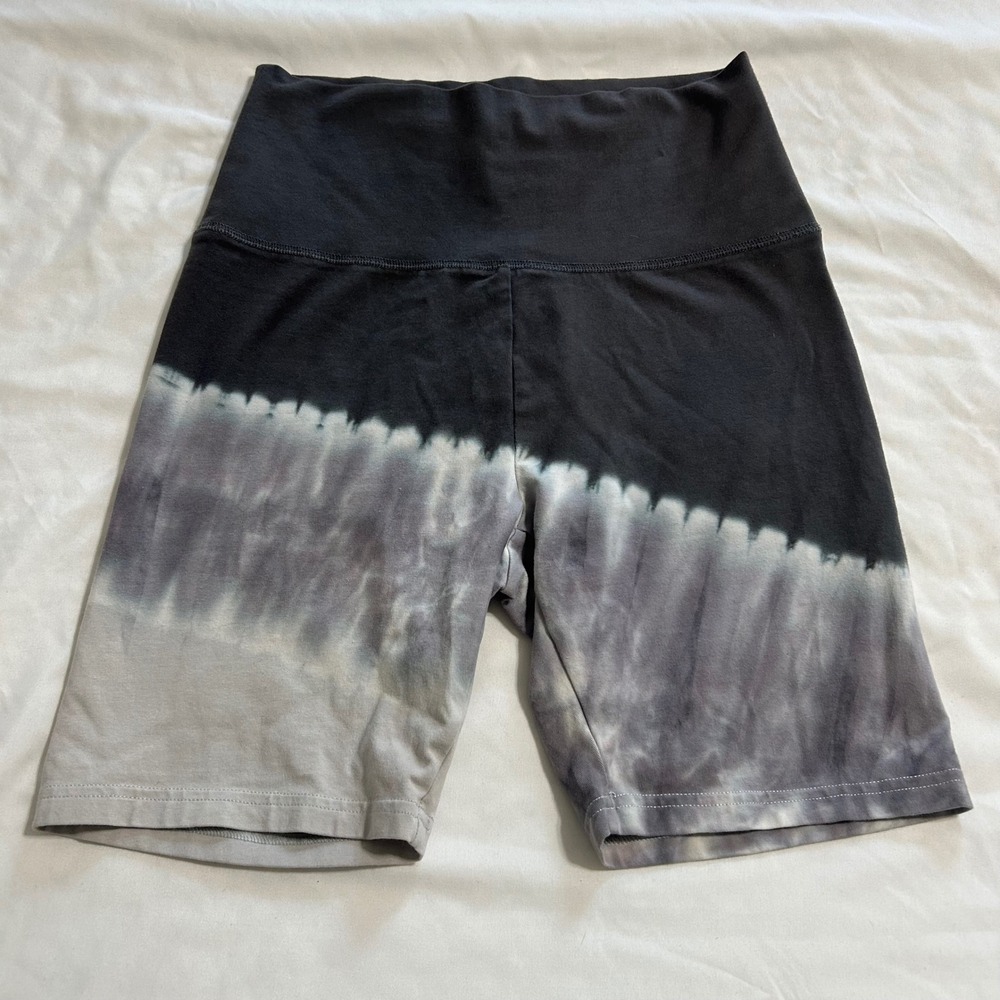 OFFLINE by Aerie OG Bike Shorts High Rise 7 Inseam Tie Dye Grey Black Medium
